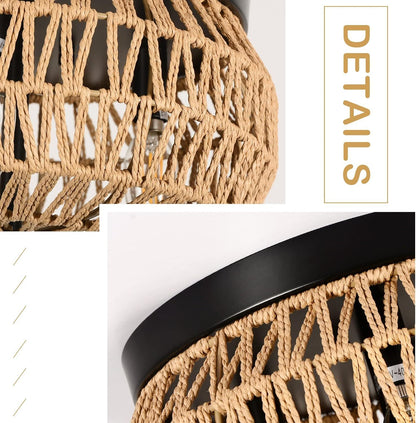 Woven Rattan Recessed Chandelier