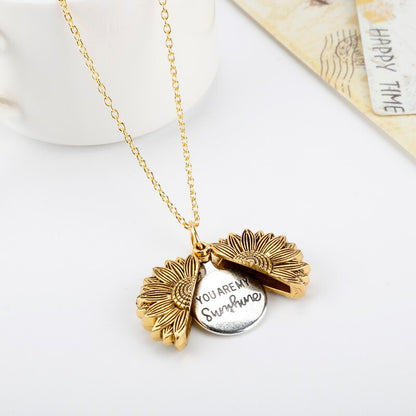 You Are My Sunshine Sunflower Necklace