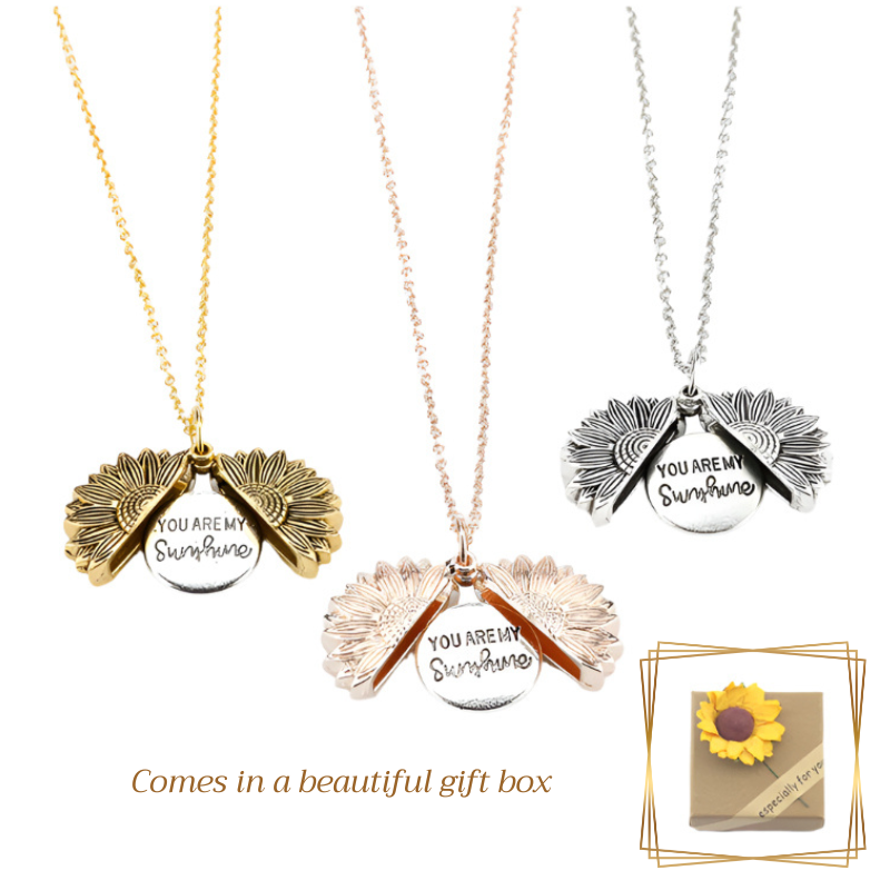 You Are My Sunshine Sunflower Necklace